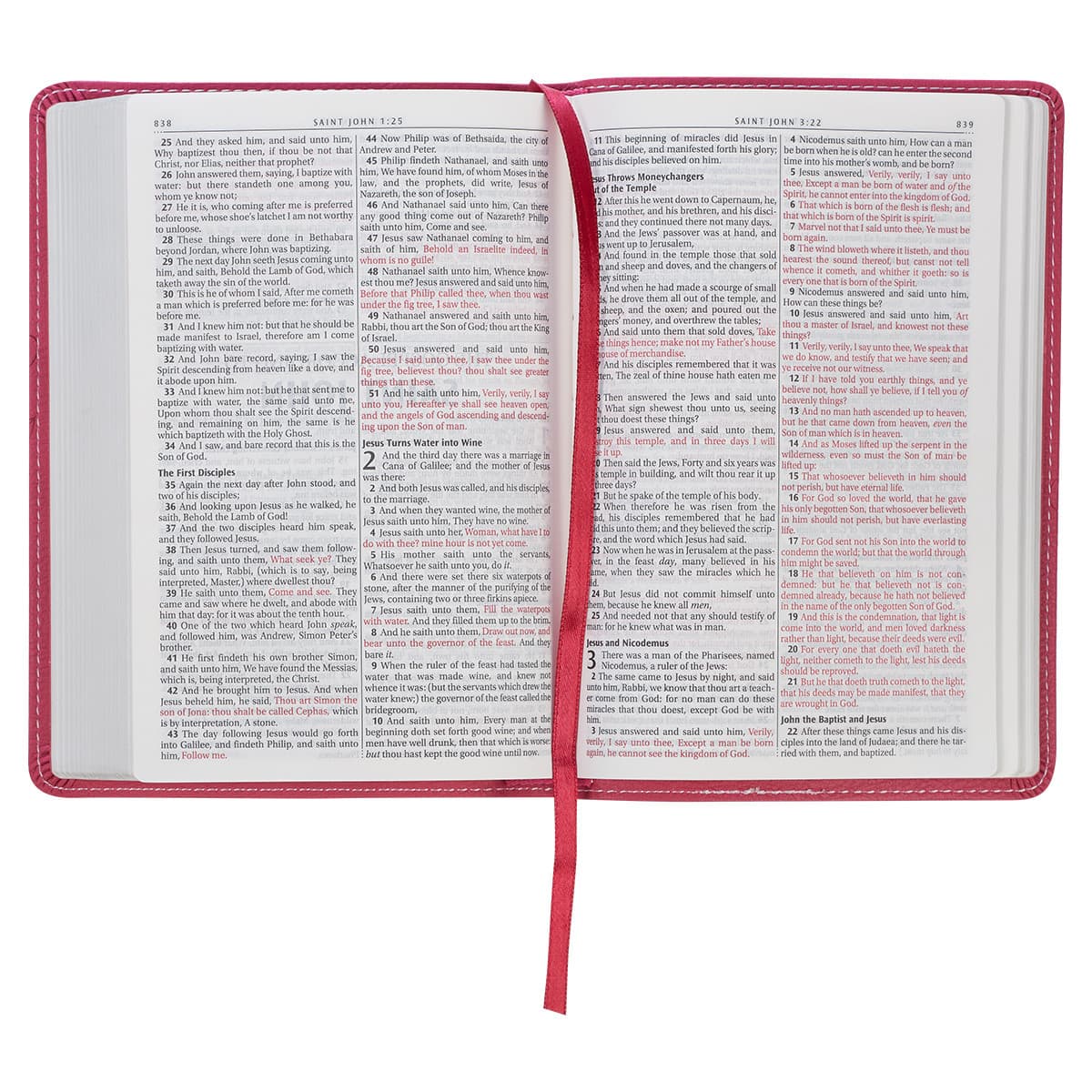 Pink Faux Leather Compact King James Version Bible, picture 6