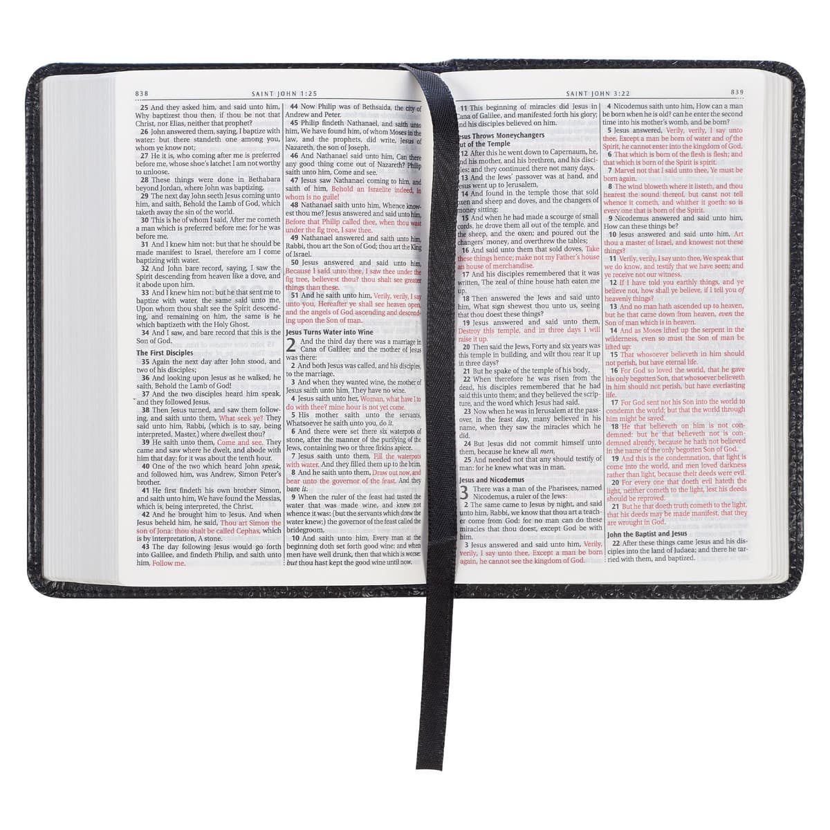 Black Faux Leather King James Version Pocket Bible, picture 6