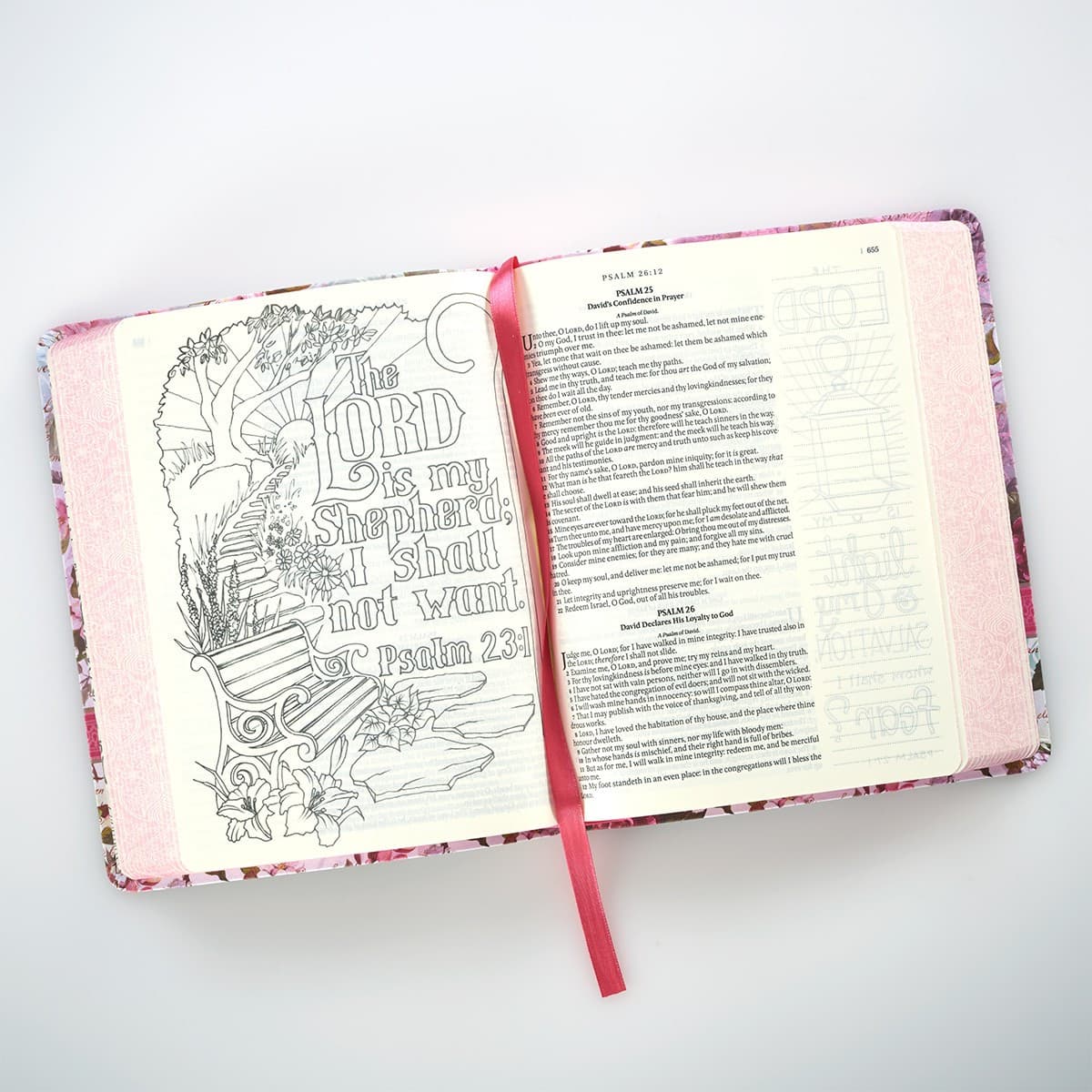 Silky Floral Printed KJV My Creative Bible, picture 8