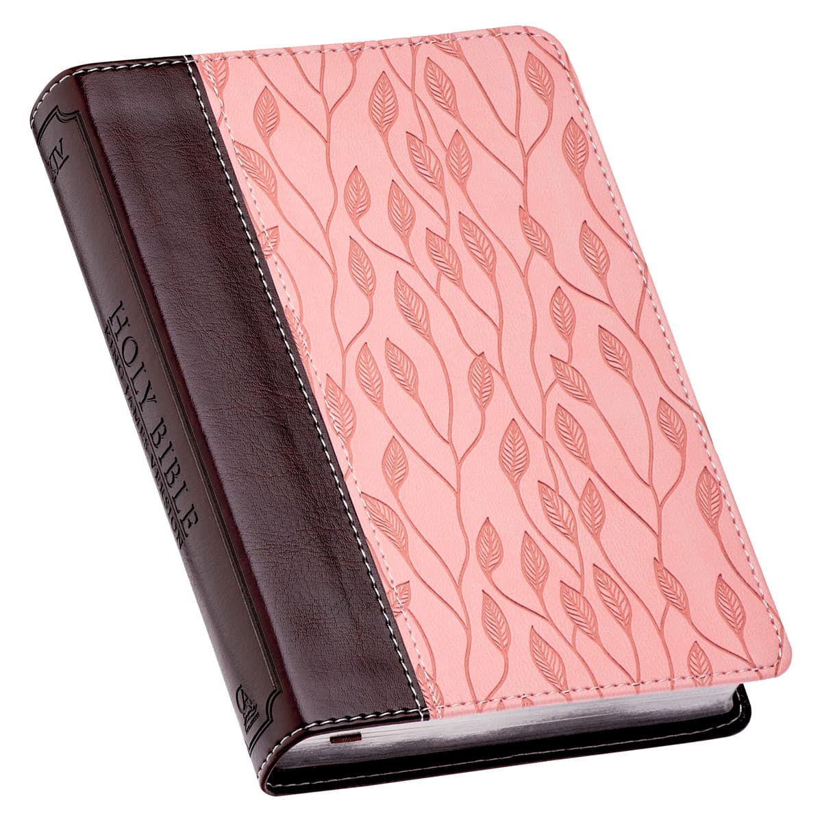 Burgundy and Pink Faux Leather Compact King James Version Bible, picture 3