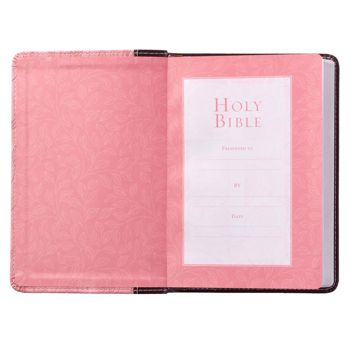 Burgundy and Pink Faux Leather Compact King James Version Bible, picture 4