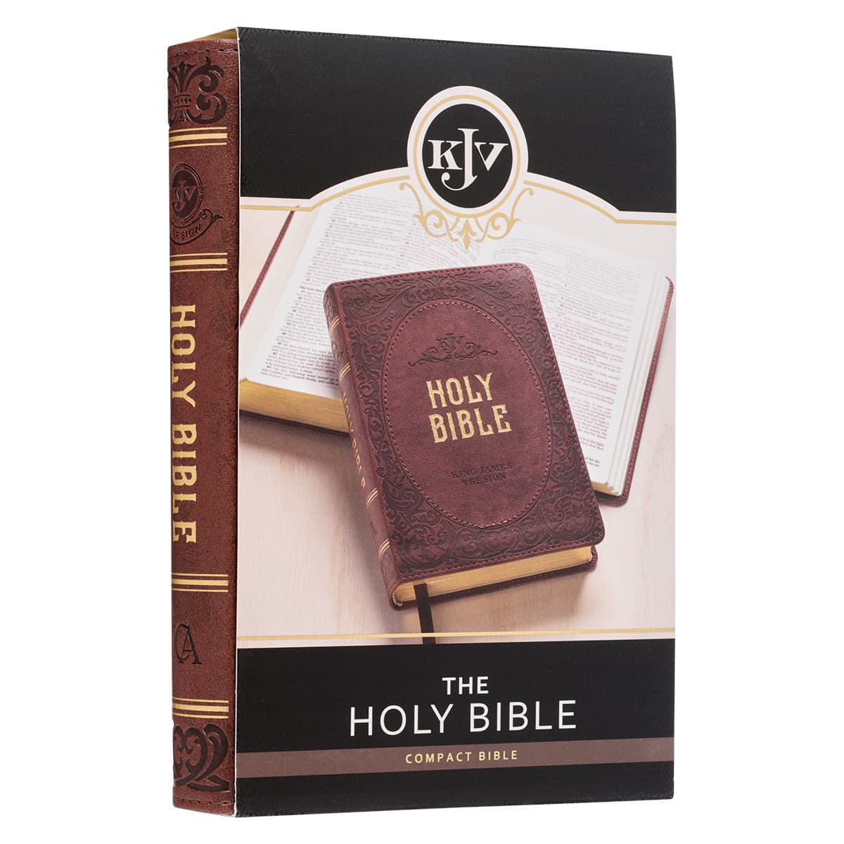 Chestnut Brown Faux Leather Compact King James Version Bible, picture 9