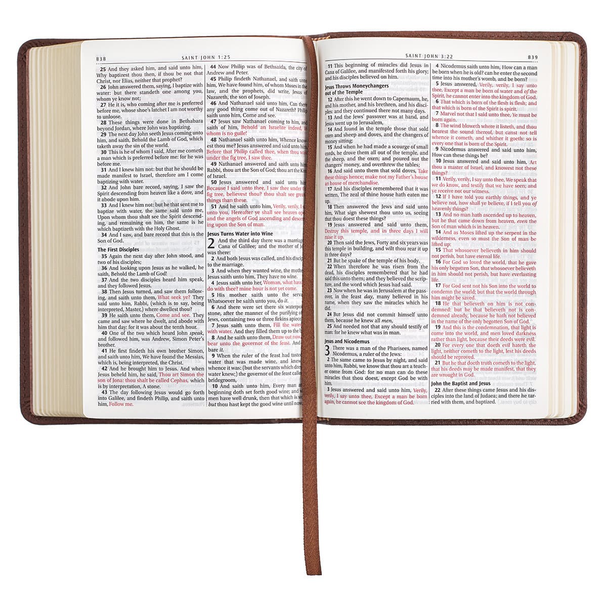 Chestnut Brown Faux Leather Compact King James Version Bible, picture 5