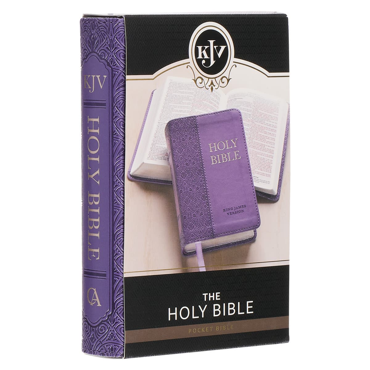 Purple Faux Leather King James Version Mini Pocket Bible, picture 9