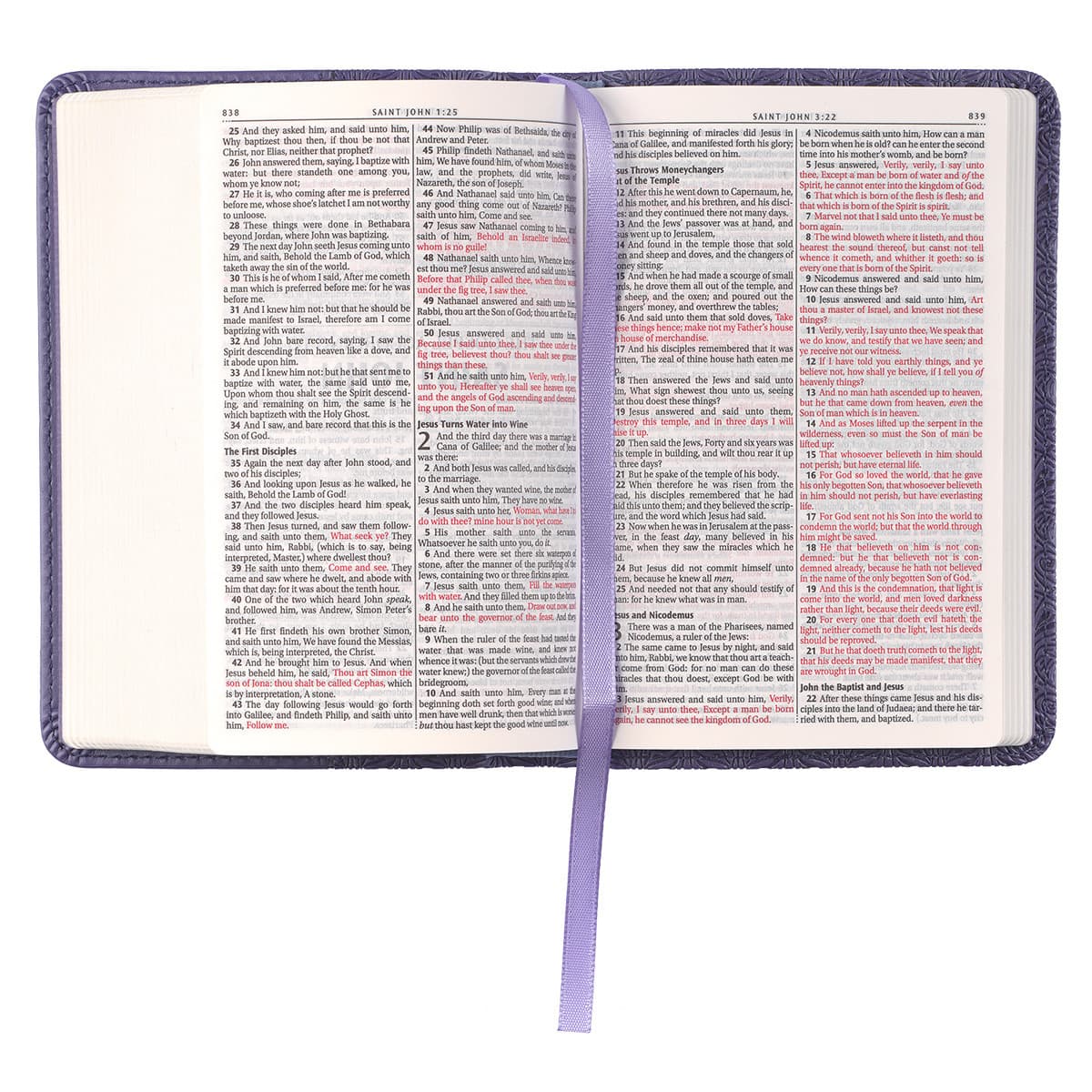 Purple Faux Leather King James Version Mini Pocket Bible, picture 5