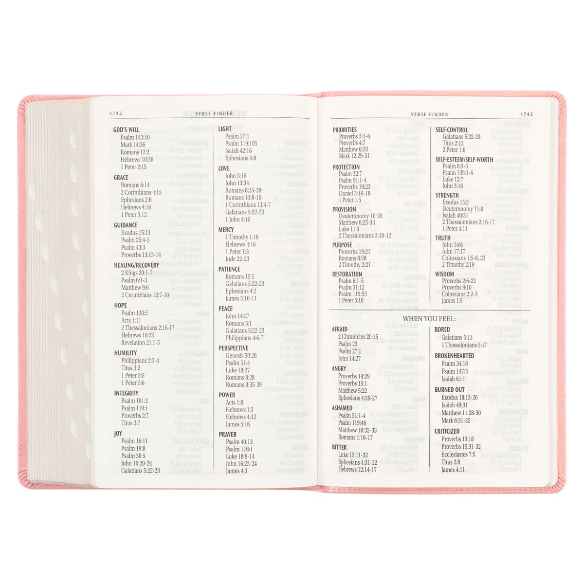 Sunrise Pink Faux Leather Giant Print Standard-size King James Version Bible with Thumb Index, picture 9