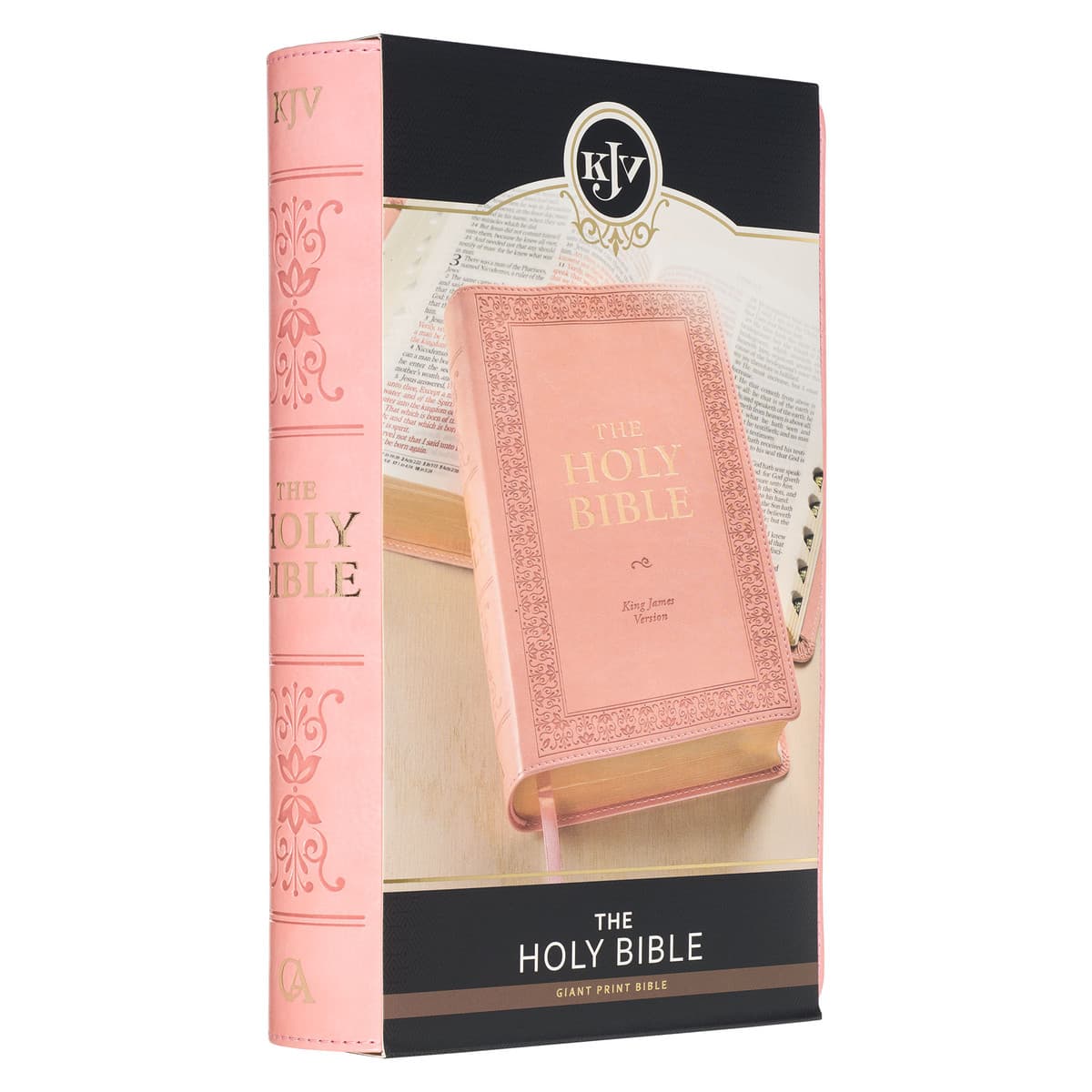 Sunrise Pink Faux Leather Giant Print Standard-size King James Version Bible with Thumb Index, picture 10