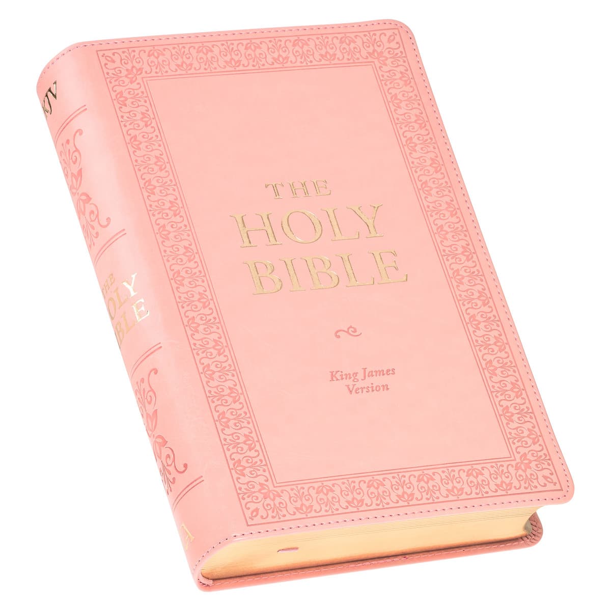 Sunrise Pink Faux Leather Giant Print Standard-size King James Version Bible with Thumb Index, picture 3