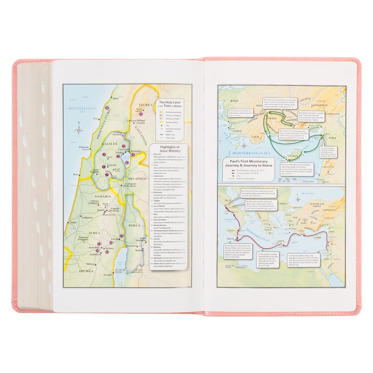 Sunrise Pink Faux Leather Giant Print Standard-size King James Version Bible with Thumb Index, picture 5