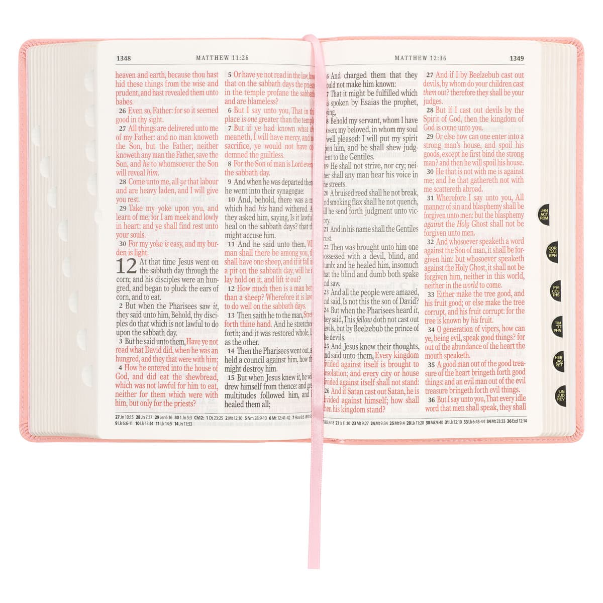 Sunrise Pink Faux Leather Giant Print Standard-size King James Version Bible with Thumb Index, picture 6