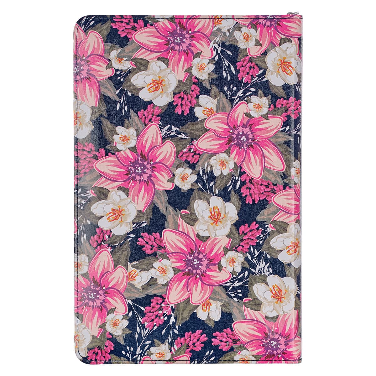 Floral Blue Faux Leather King James Version Deluxe Gift Bible with Thumb Index and Zippered Closure, picture 2