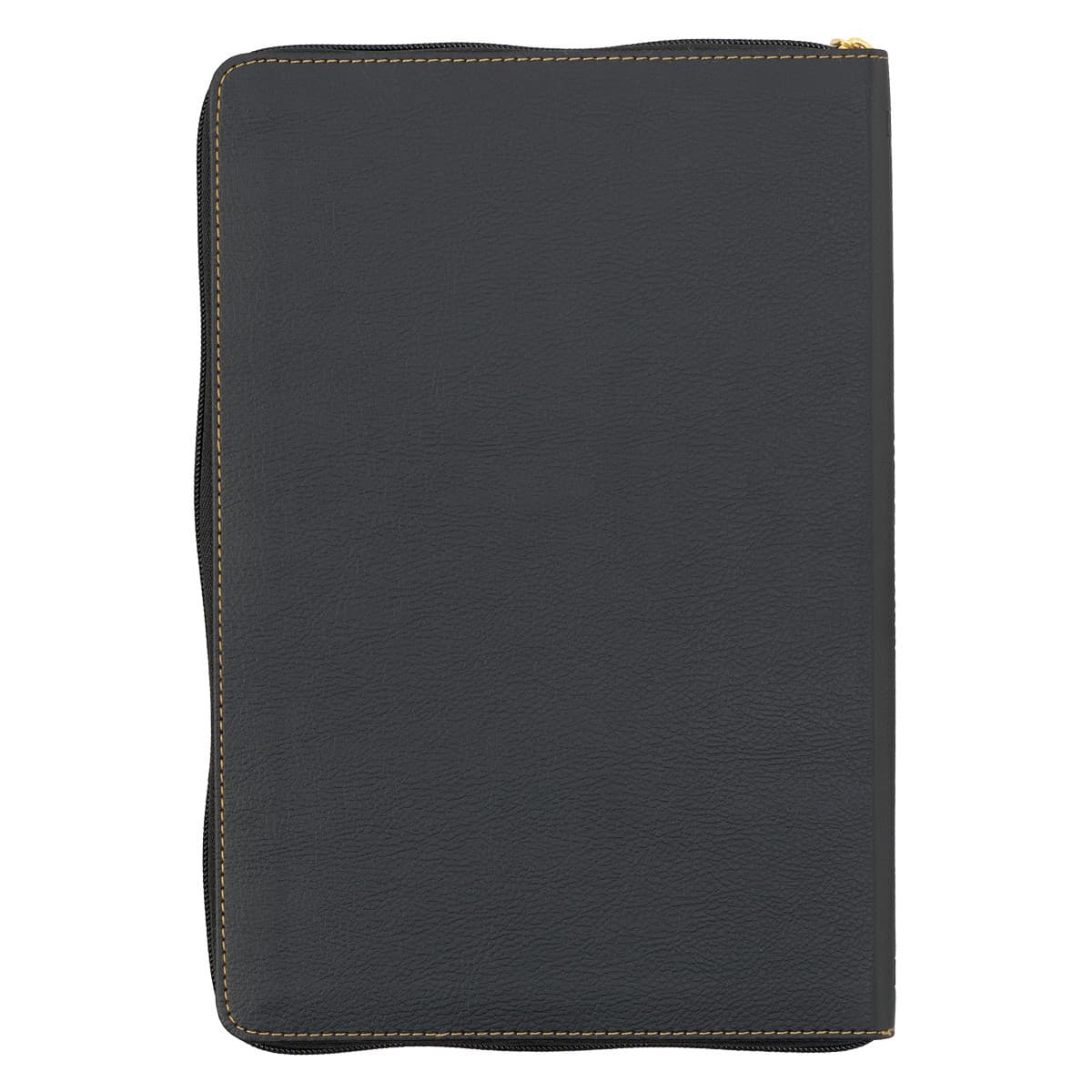 Black Faux Leather Large Print Thinline KJV Bible with Thumb Index and Zippered Closure, picture 2