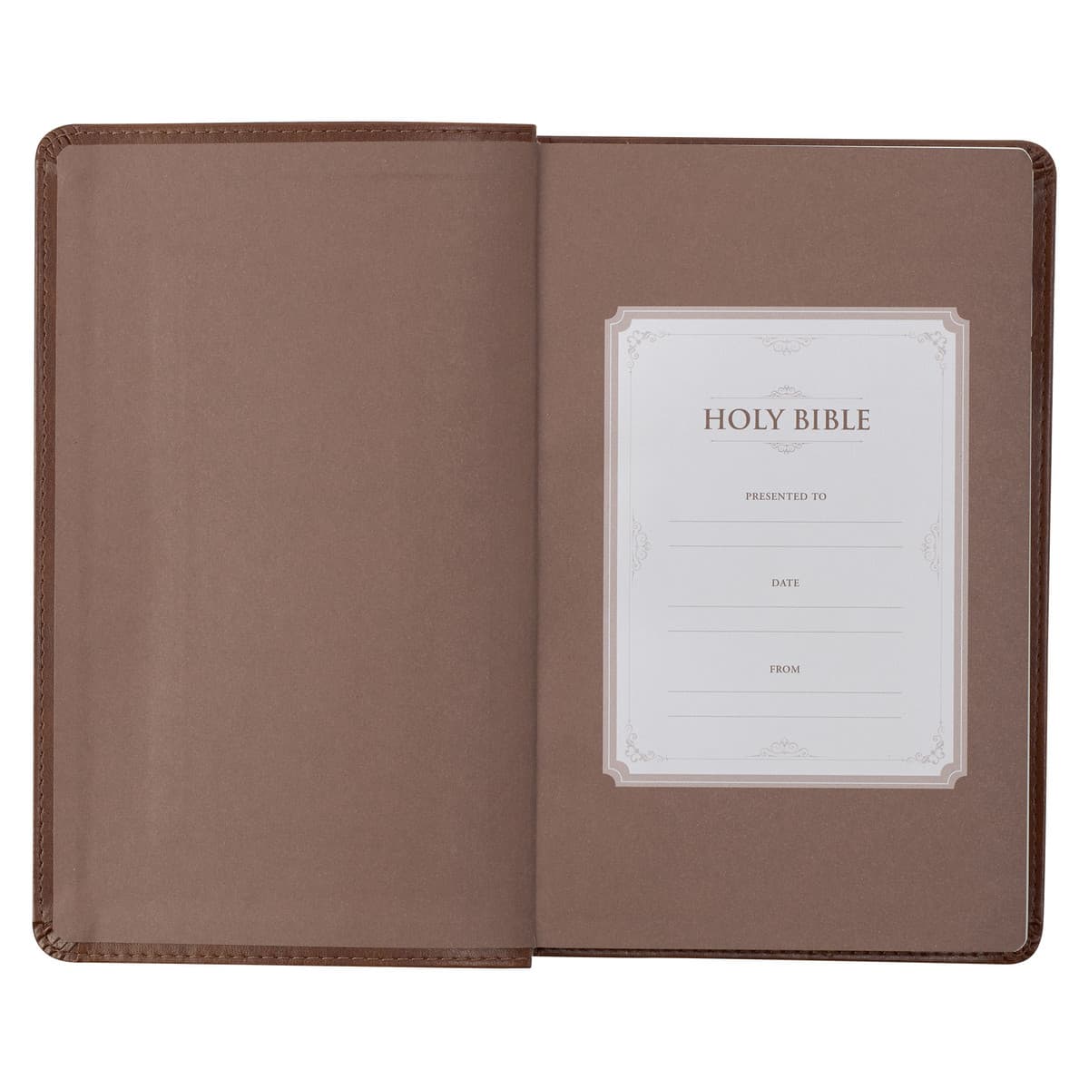 Saddle Tan and Butterscotch Faux Leather Giant Print Standard-size King James Version Bible with Thumb Indexing, picture 4