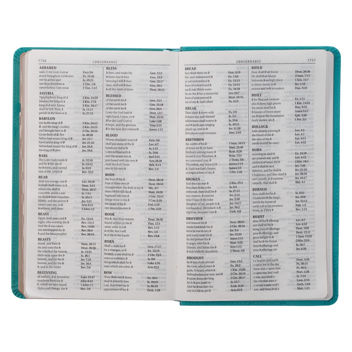 Teal Faux Leather Giant Print Standard-size King James Version Bible with Thumb Index, picture 8