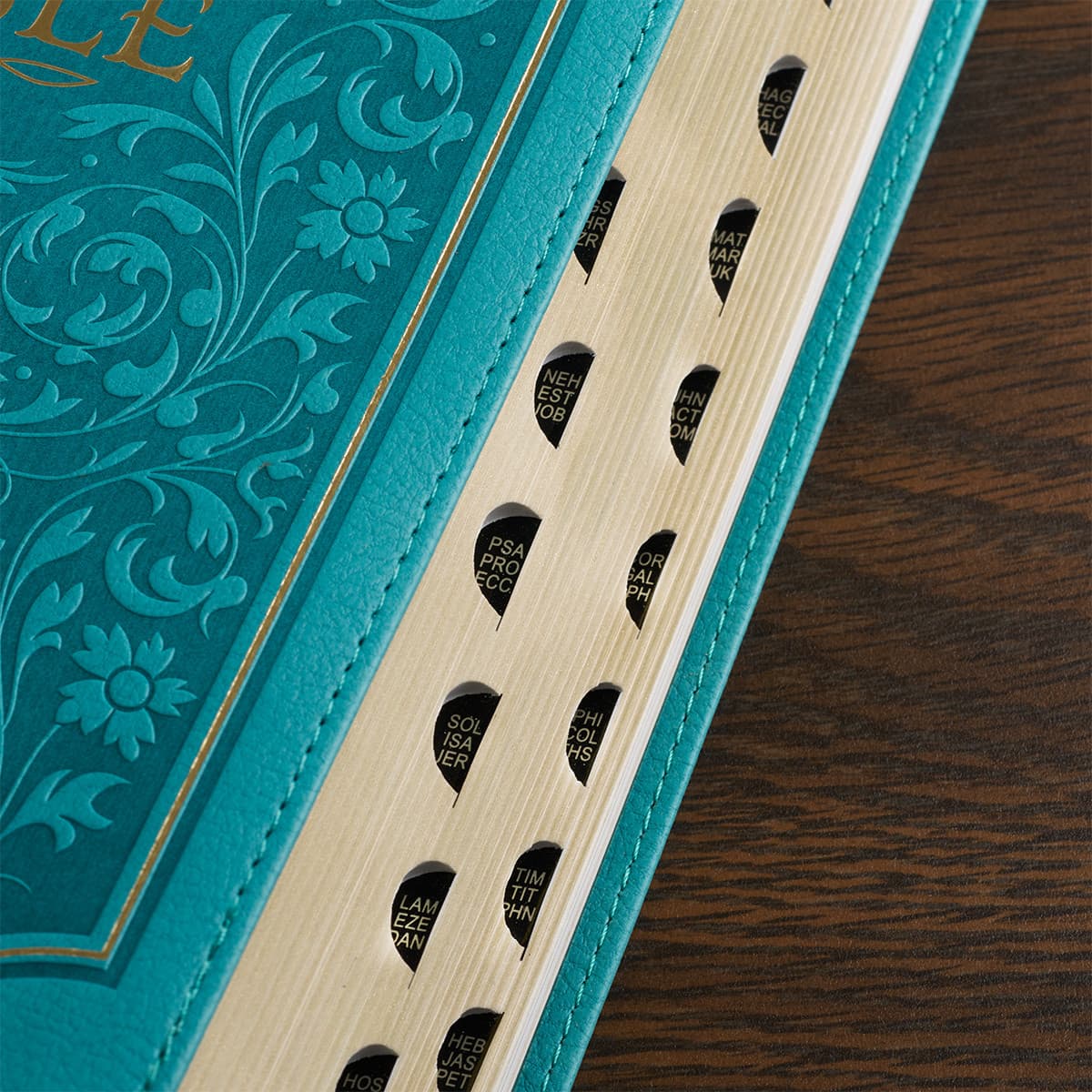 Teal Faux Leather Giant Print Standard-size King James Version Bible with Thumb Index, picture 5