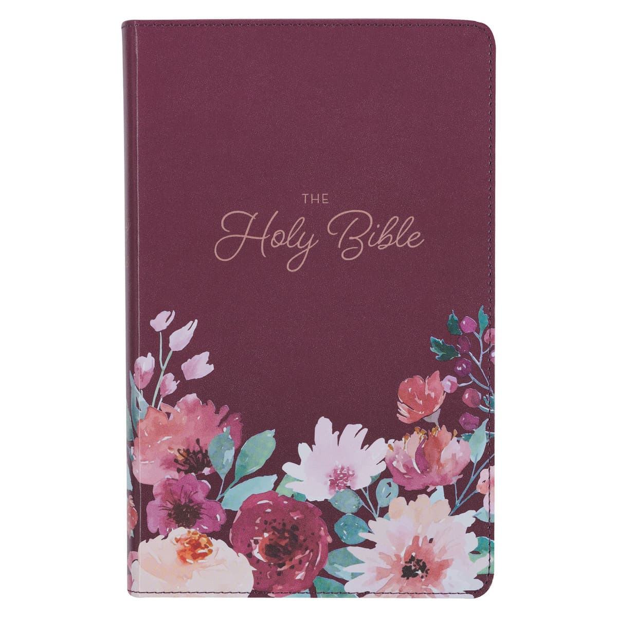Purple Floral Faux Leather Giant Print Standard-size King James Version Bible with Thumb Index