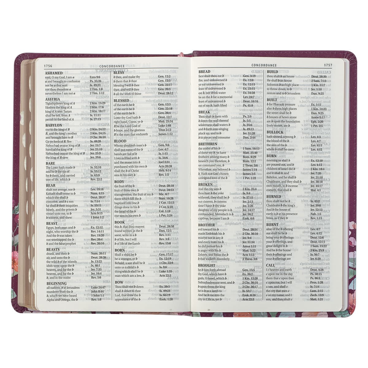 Purple Floral Faux Leather Giant Print Standard-size King James Version Bible with Thumb Index, picture 8