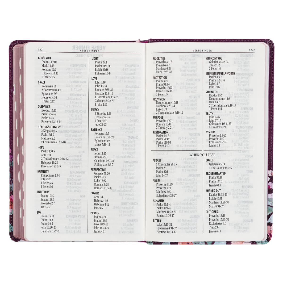 Purple Floral Faux Leather Giant Print Standard-size King James Version Bible with Thumb Index, picture 10