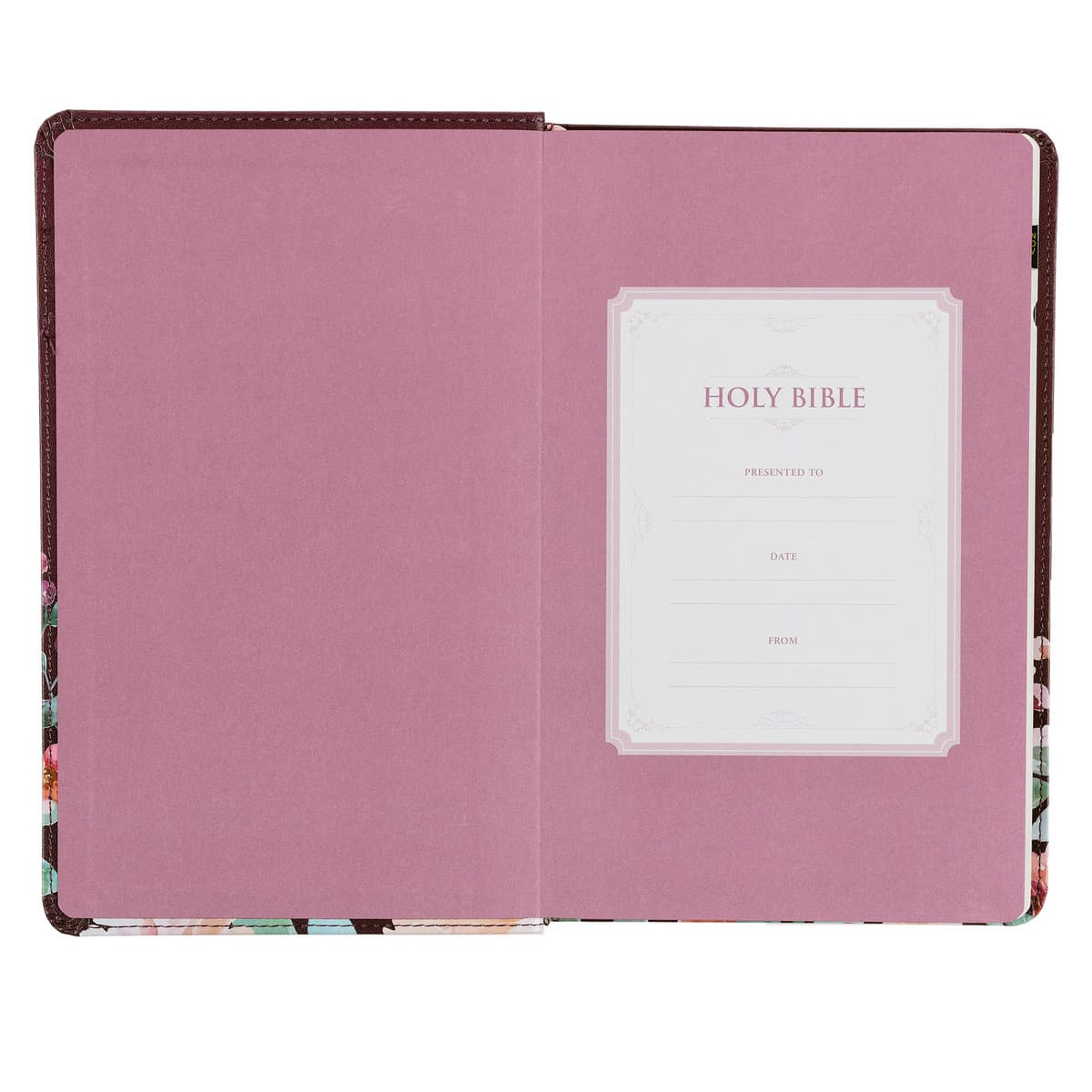 Purple Floral Faux Leather Giant Print Standard-size King James Version Bible with Thumb Index, picture 4