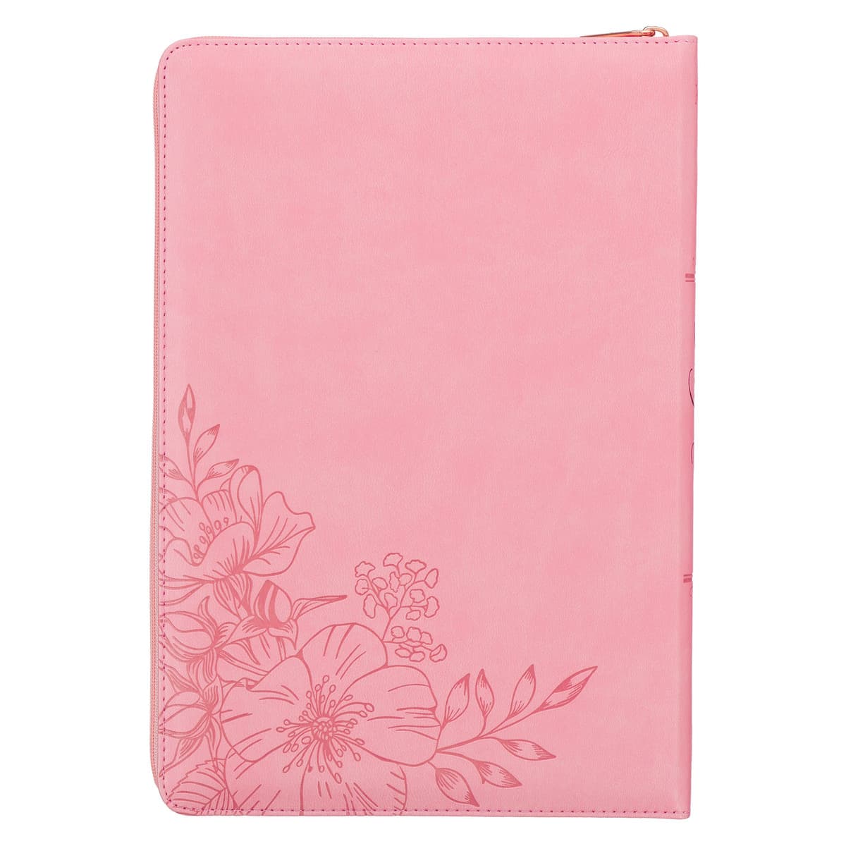 Sunrise Pink Faux Leather Large Print Thinline King James Version Bible with Zippered Closure and Thumb Index, picture 2