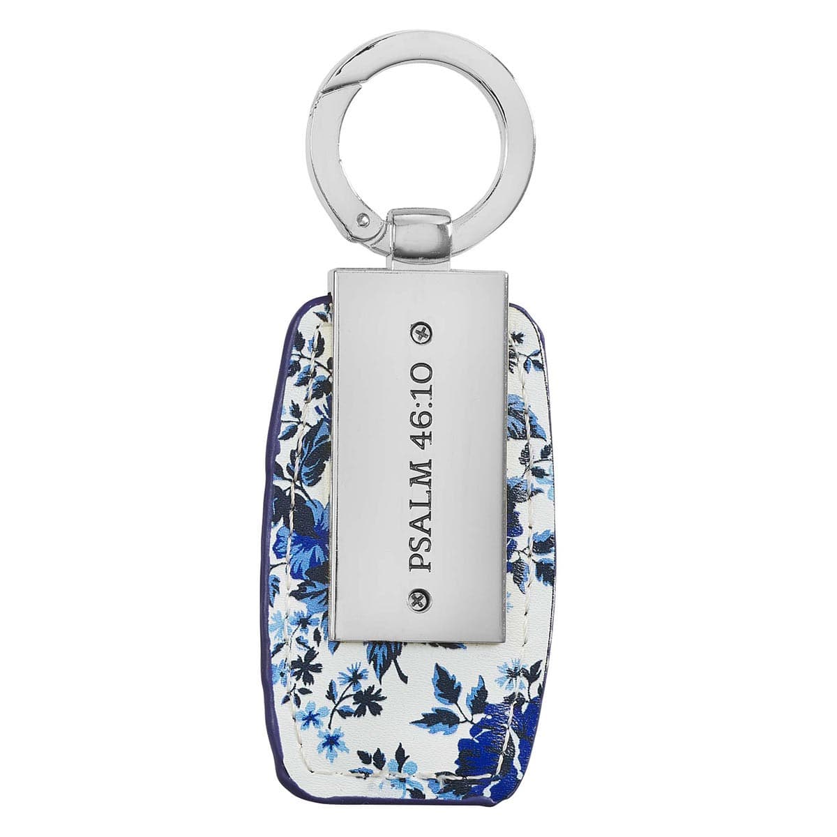 Be Still & Know - Psalm 46:10 Blue Floral Metal Key Ring in Gift Tin, picture 2