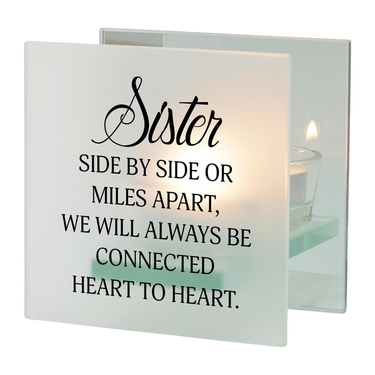 SISTER/ SIDE BY SIDE OR MILES APART TEALIGHT CANDLE HOLDER, picture 3