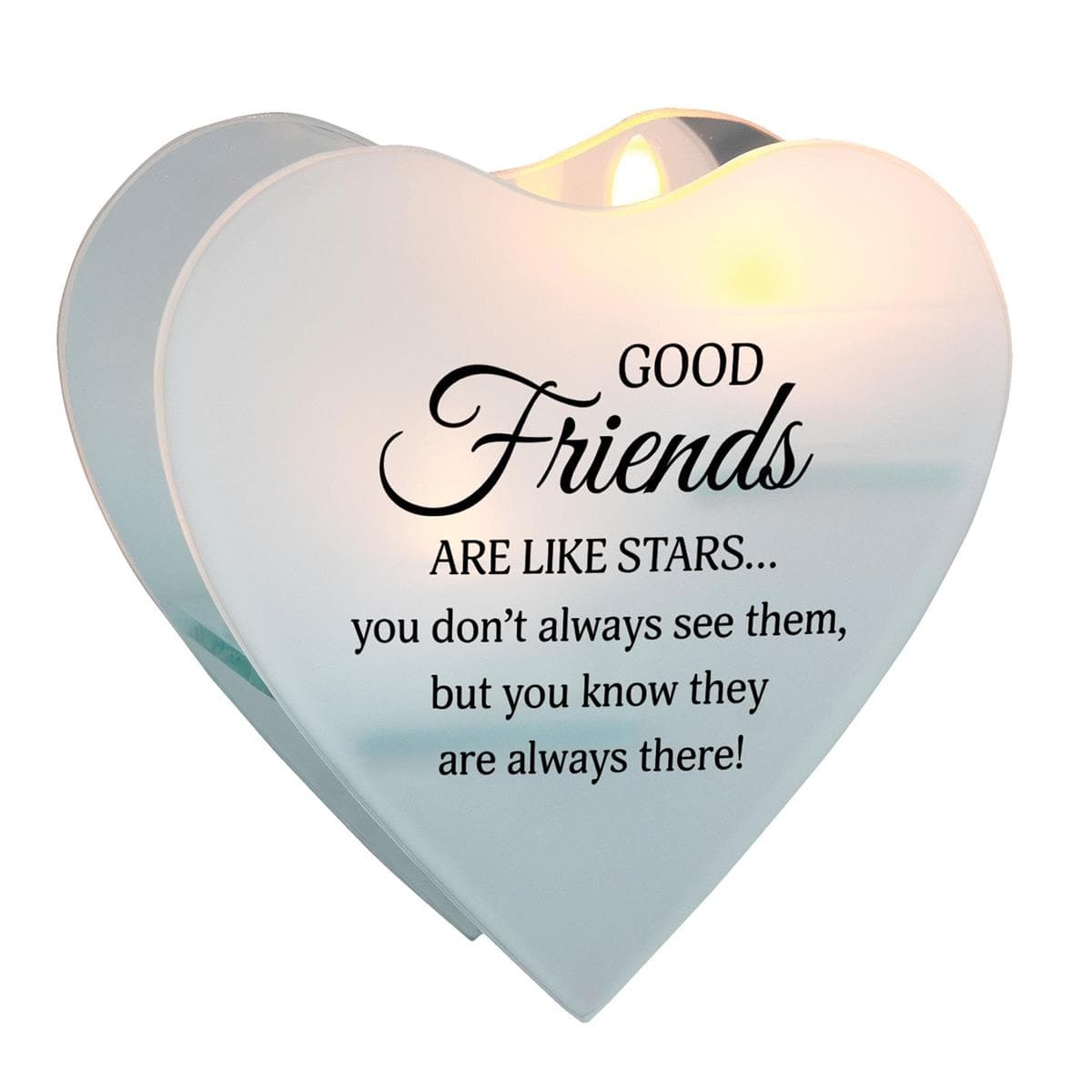 GOOD FRIENDS ARE GLASS WALL TEALIGHT CANDLE HOLDER