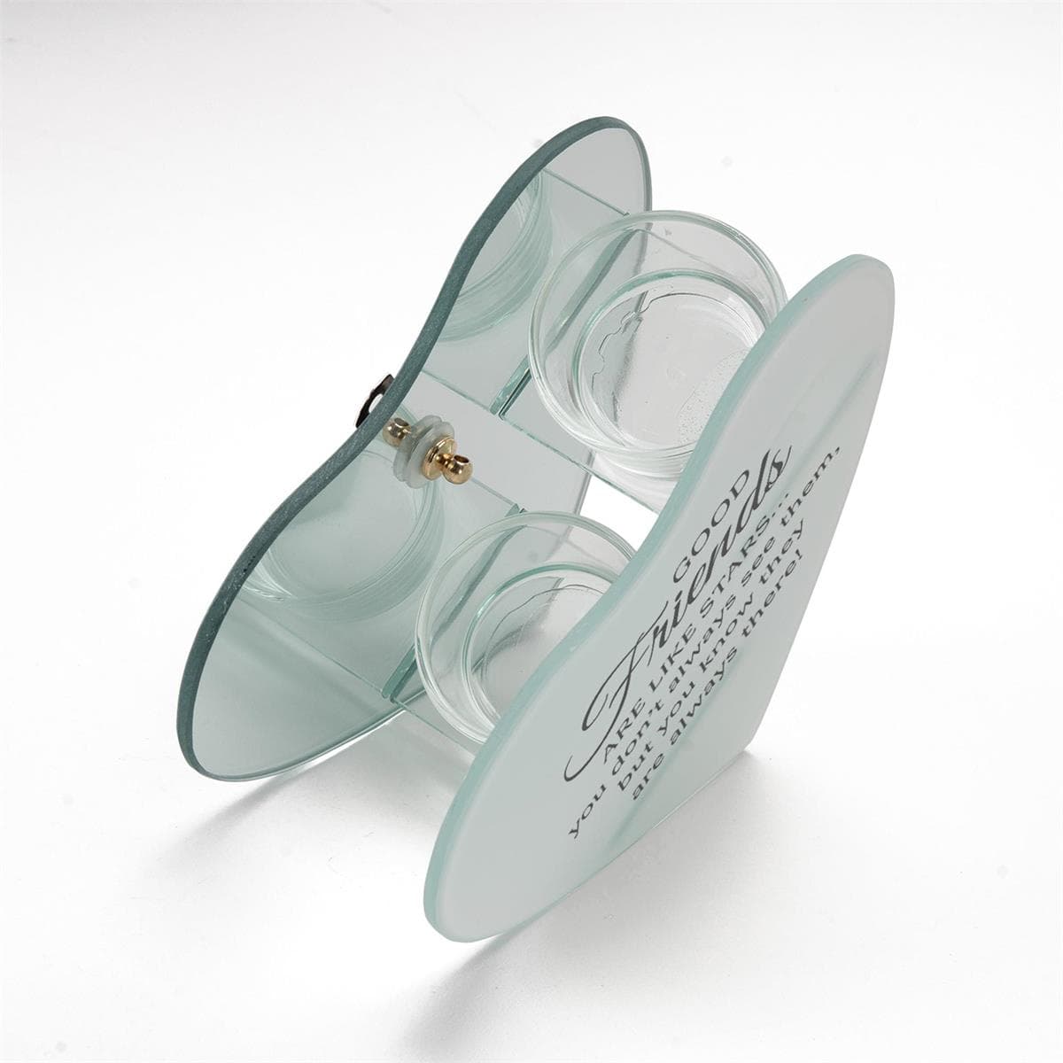 GOOD FRIENDS ARE GLASS WALL TEALIGHT CANDLE HOLDER, picture 2