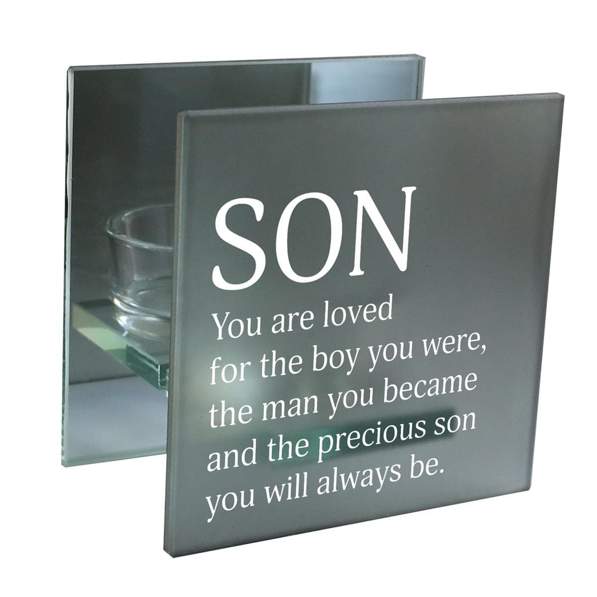 SON, YOU ARE LOVED TEALIGHT CANDLE HOLDER