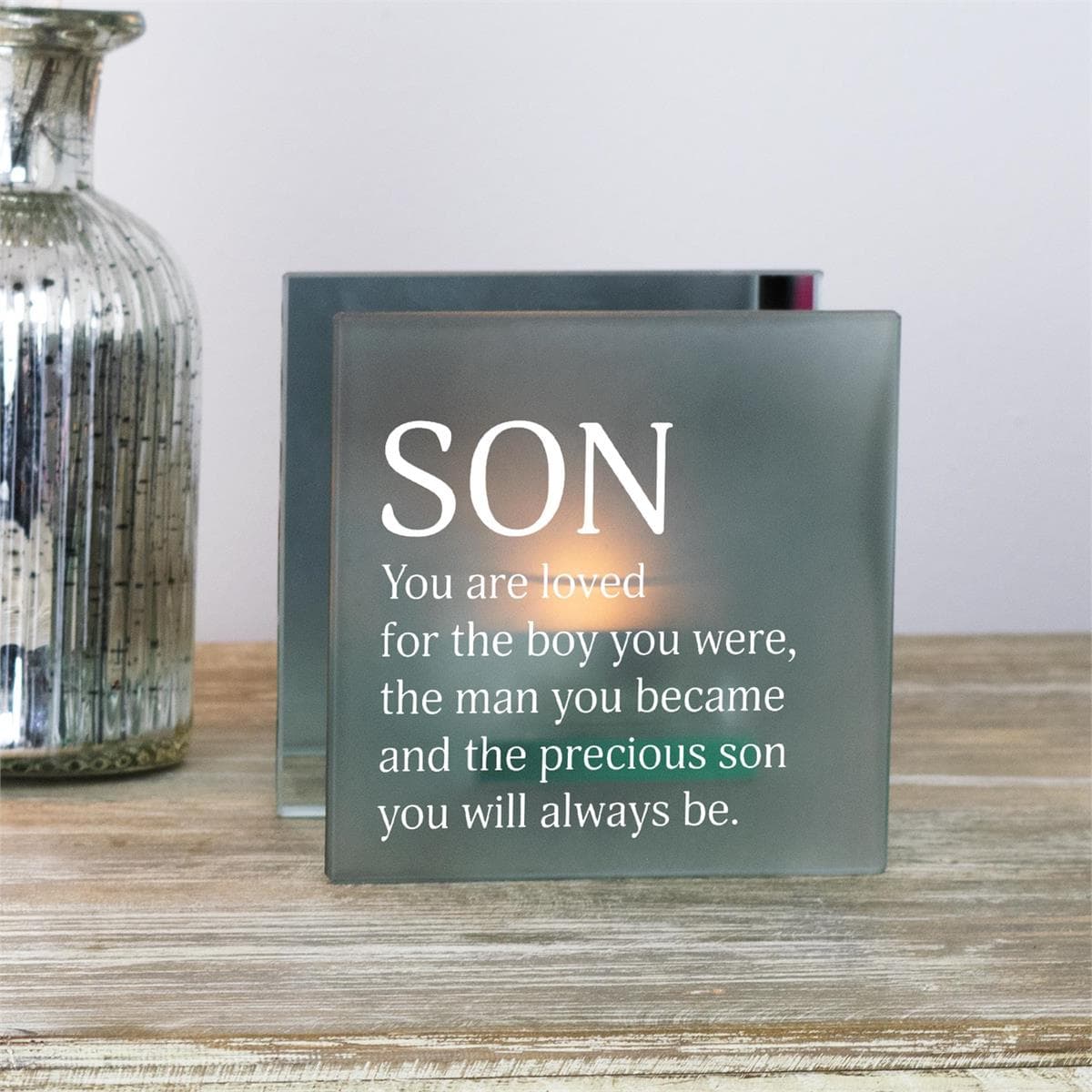 SON, YOU ARE LOVED TEALIGHT CANDLE HOLDER, picture 2