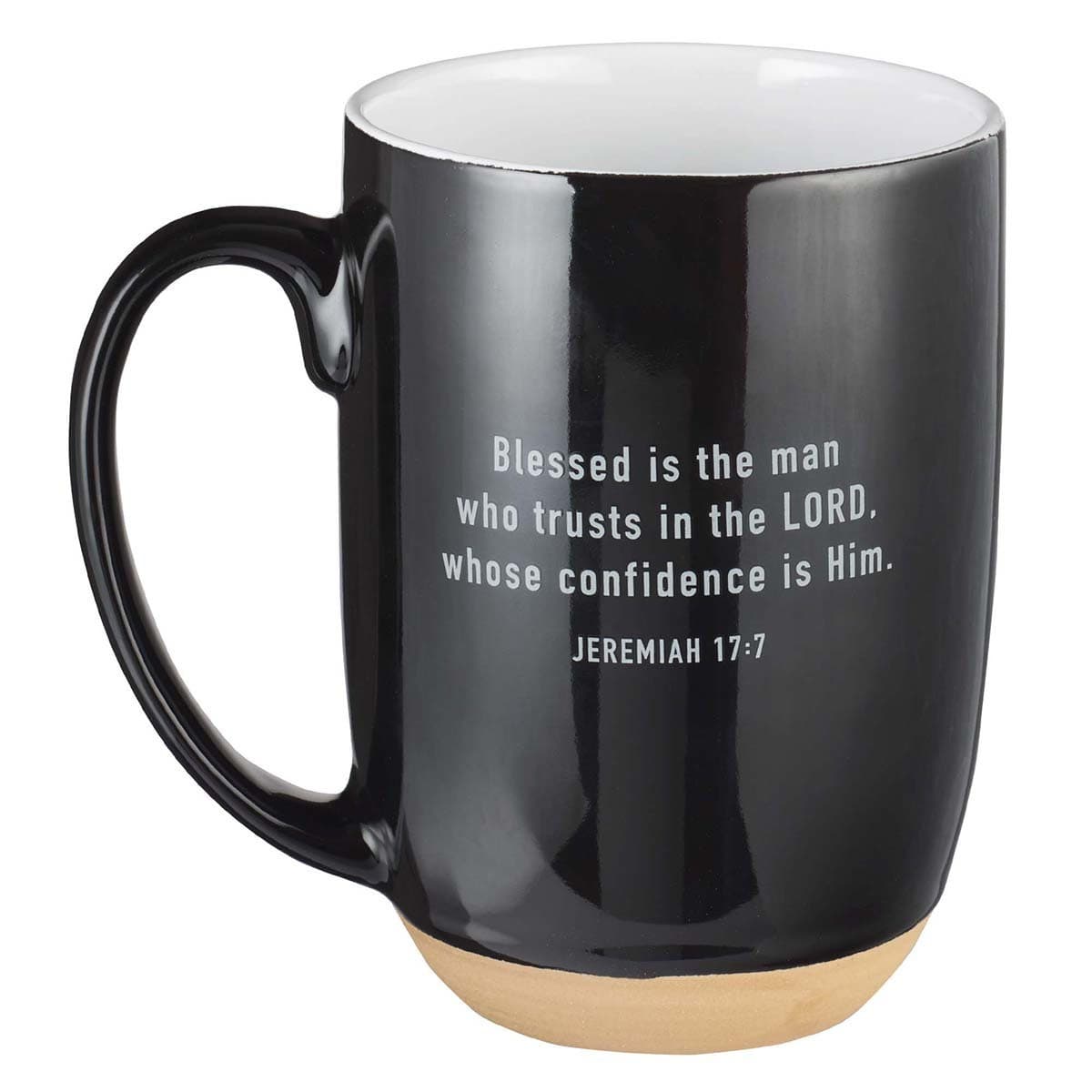 Blessed Man - Jeremiah 17:7 Ceramic Coffee Mug with Dipped Clay Base, picture 2