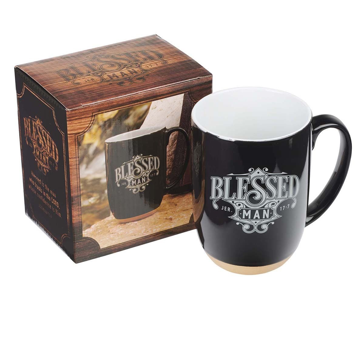 Blessed Man - Jeremiah 17:7 Ceramic Coffee Mug with Dipped Clay Base, picture 3