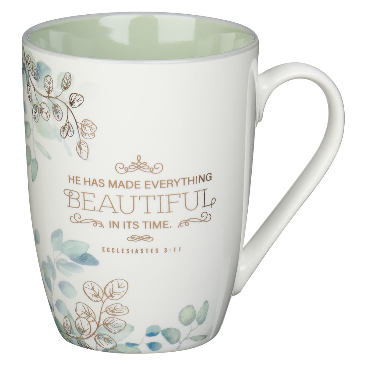 Beautiful in its Time - Ecclesiastes 3:11 Blue Floral Ceramic Mug