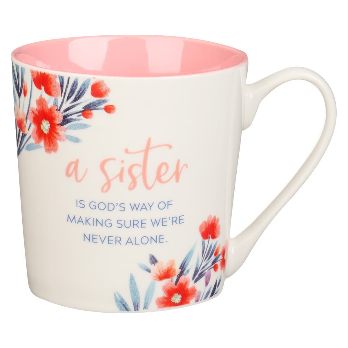 Sister - Proverbs 31:29 Pink Floral Ceramic Coffee Mug