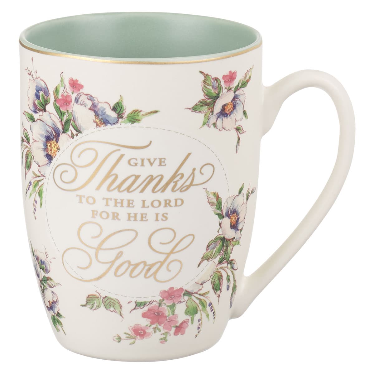 Give Thanks to the Lord - Psalm 107:1 White Ceramic Coffee Mug