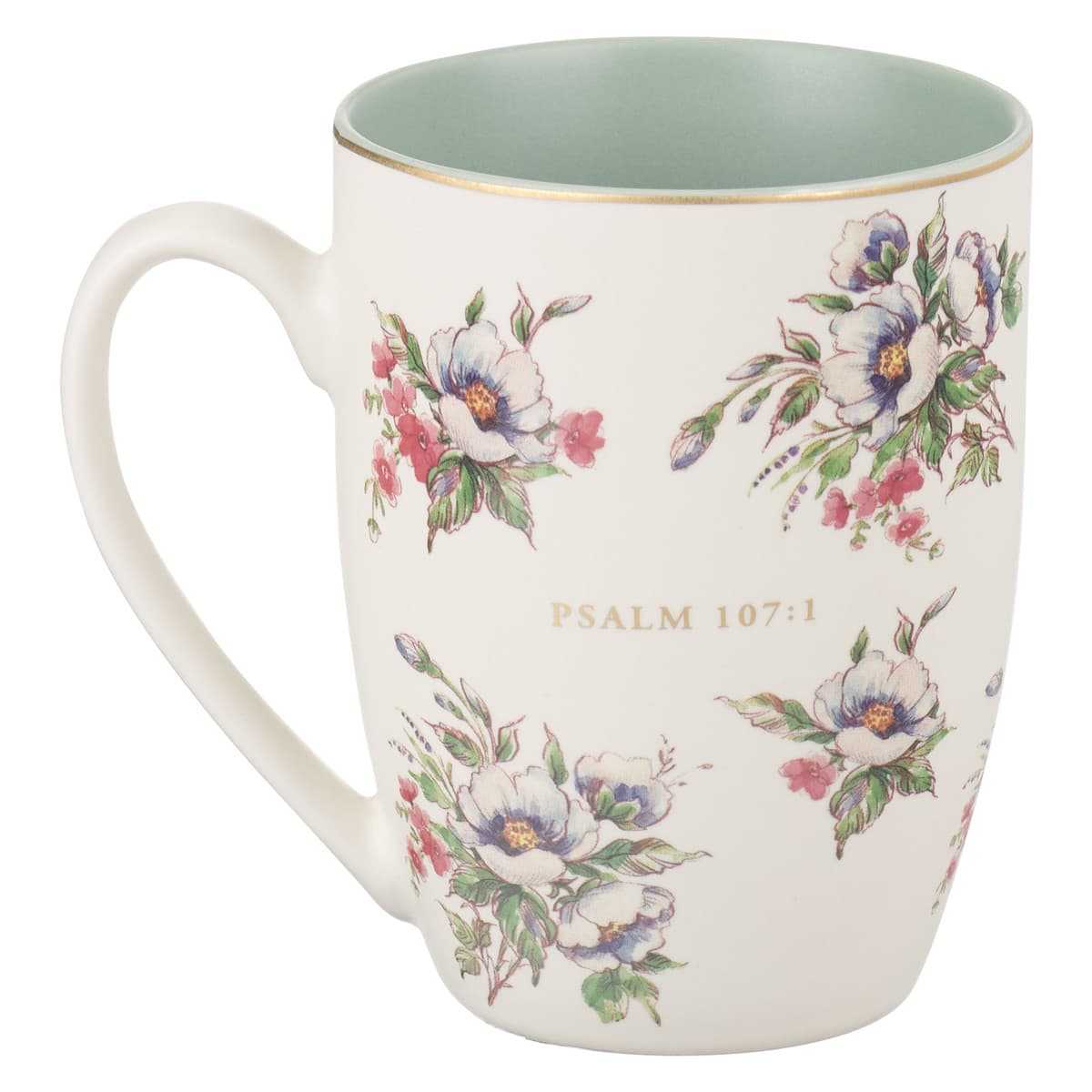 Give Thanks to the Lord - Psalm 107:1 White Ceramic Coffee Mug, picture 2