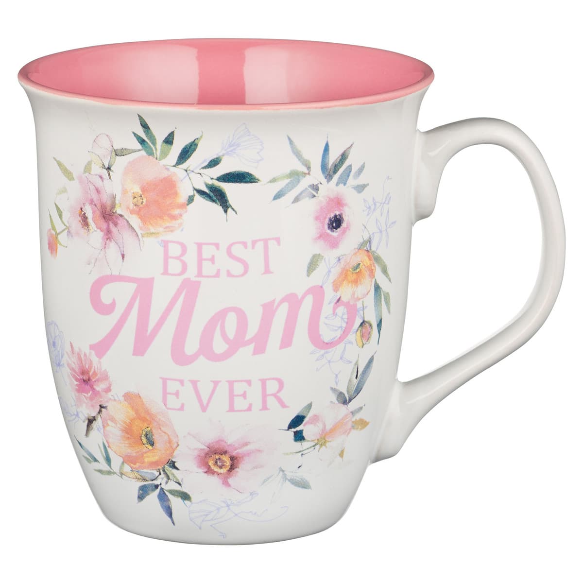 Best Mom Ever - Numbers 6:24 White and Pink Ceramic Coffee Mug