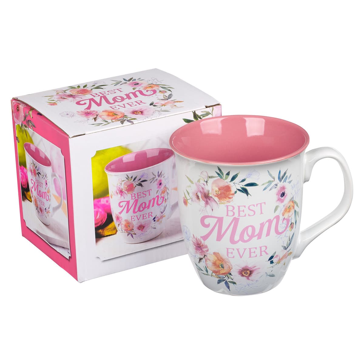 Best Mom Ever - Numbers 6:24 White and Pink Ceramic Coffee Mug, picture 3