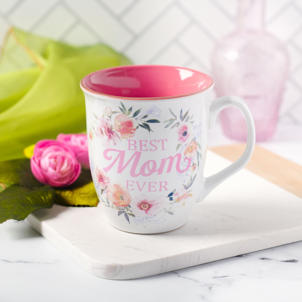 Best Mom Ever - Numbers 6:24 White and Pink Ceramic Coffee Mug, picture 4
