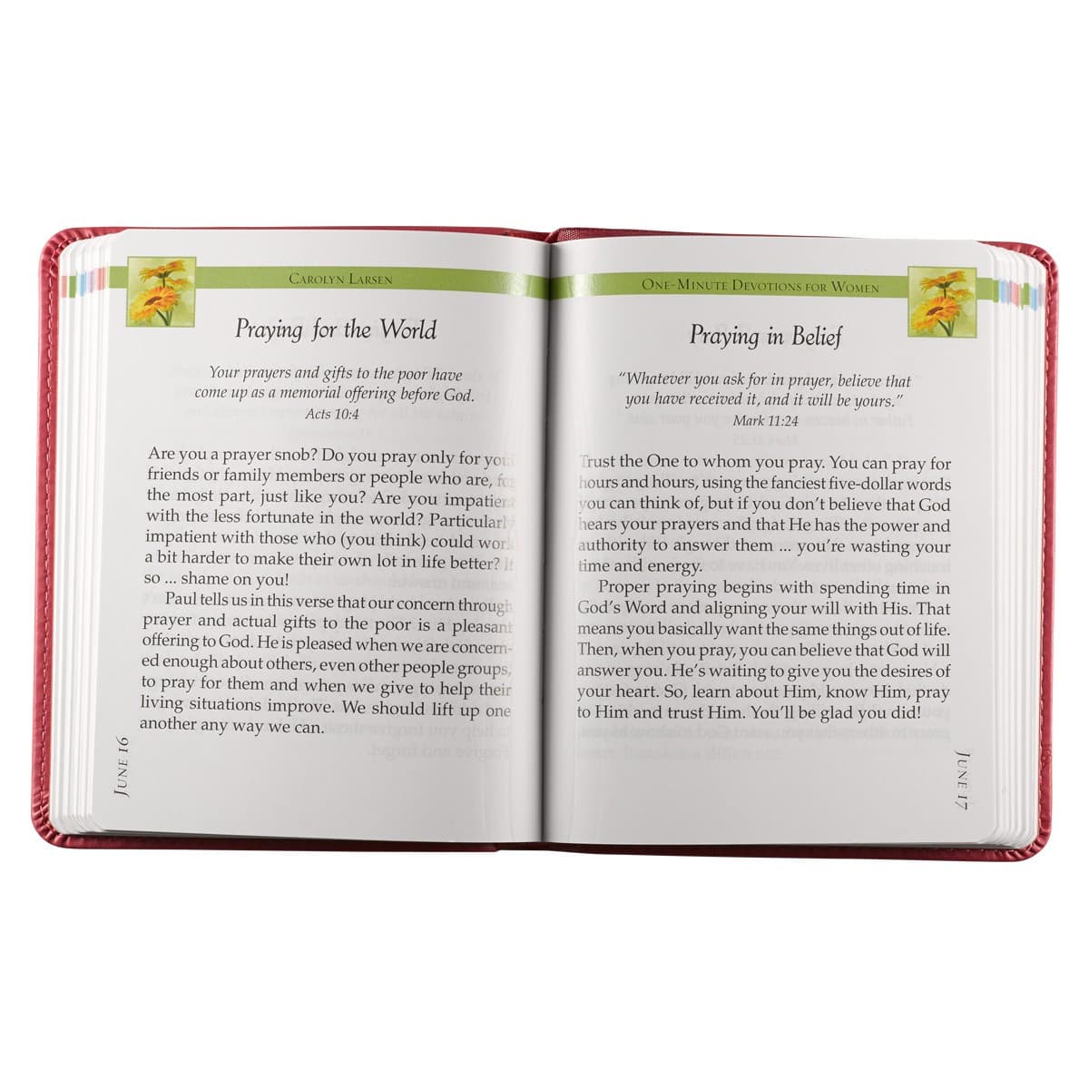 Pink Faux Leather One-minute Devotions for Women Devotional, picture 4