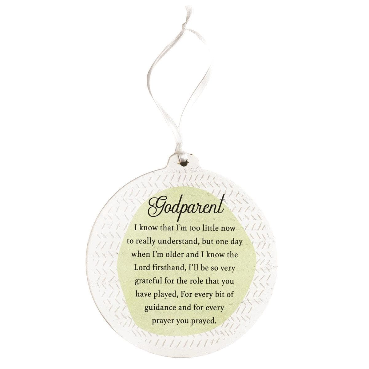 GODPARENT WHITE 4" ORNAMENT