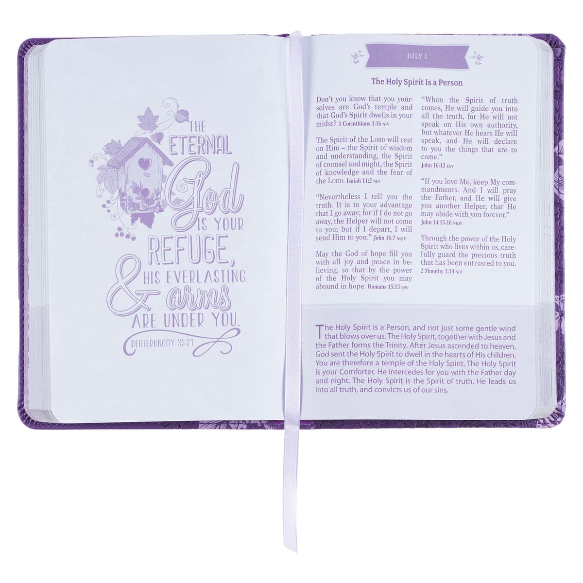 Purple Faux Leather Pocket Devotional for Girls, picture 5