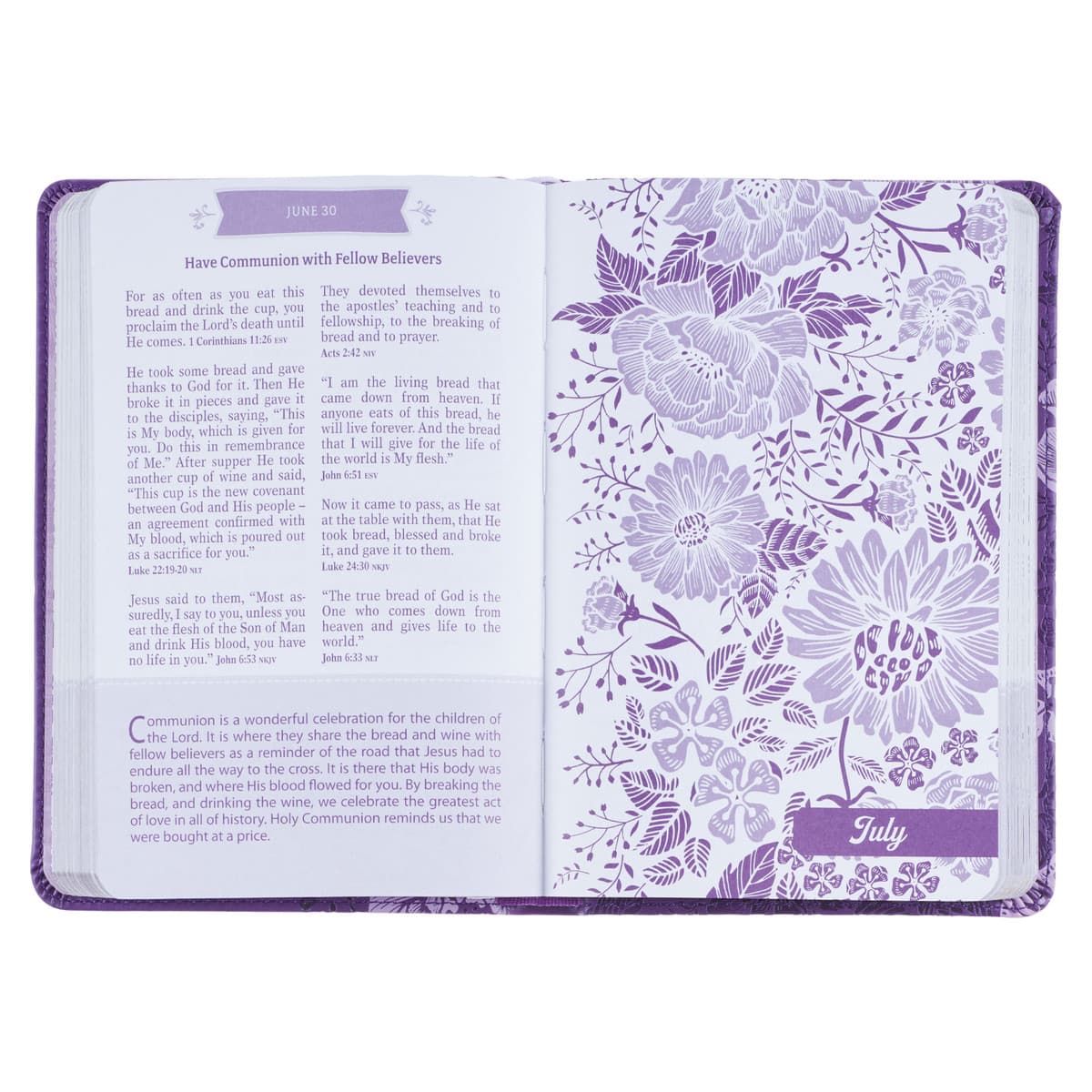 Purple Faux Leather Pocket Devotional for Girls, picture 6