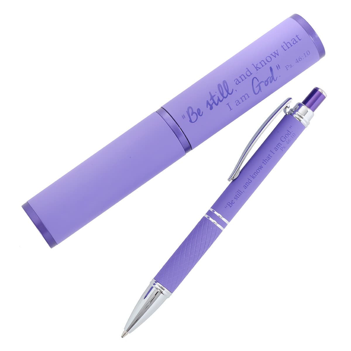 Be Still and Know - Psalm 46:10 Purple Gift Pen and Case