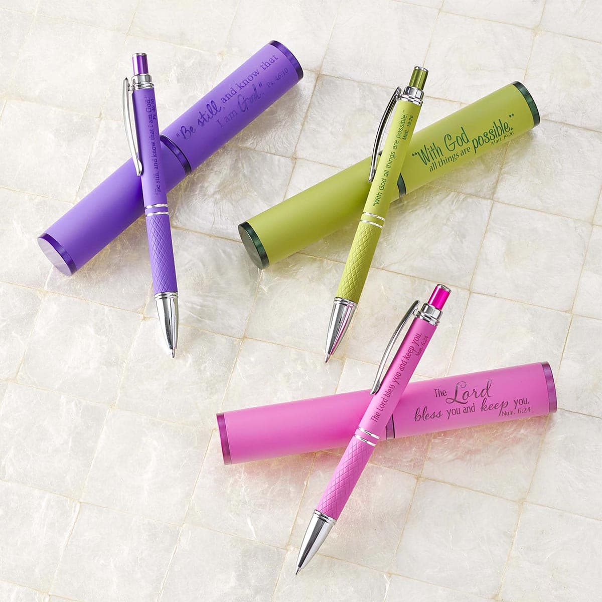 All Things are Possible - Matthew 19:26 Green Gift Pen and Case, picture 2