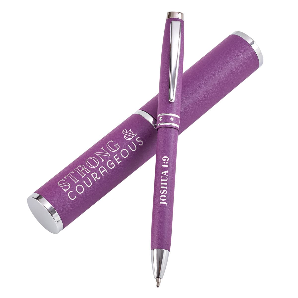 Strong & Courageous – Joshua 1:9 Purple Gift Pen