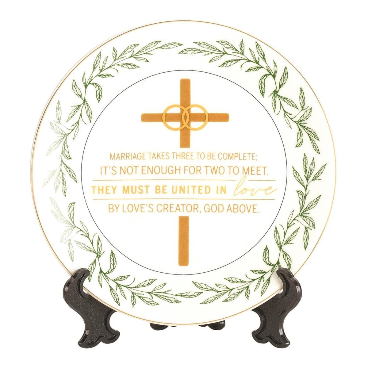 MARRIAGE TAKES THREE 6" PORCELAIN PLATE