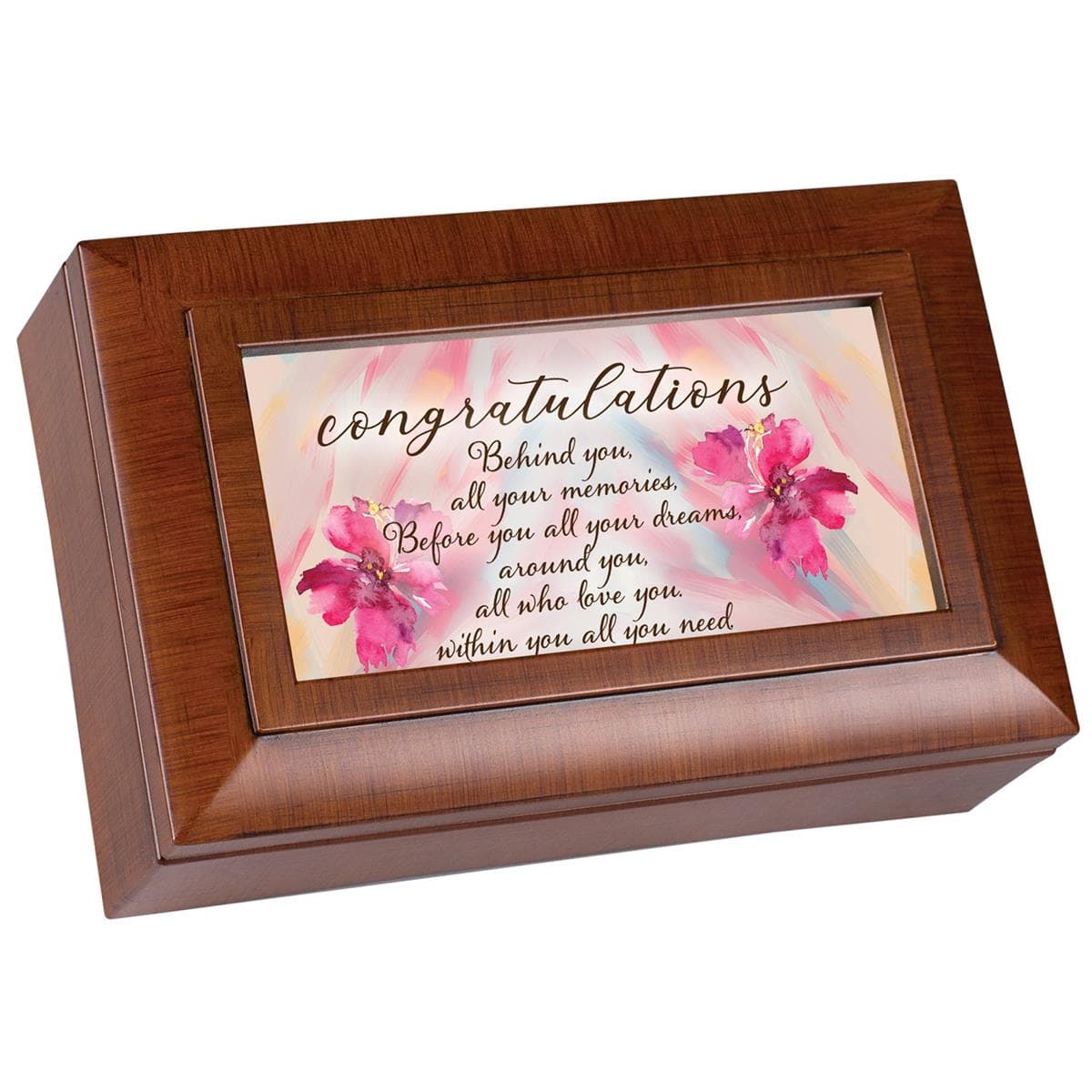 CONGRATULATIONS BEHIND MUSICAL JEWELRY BOX