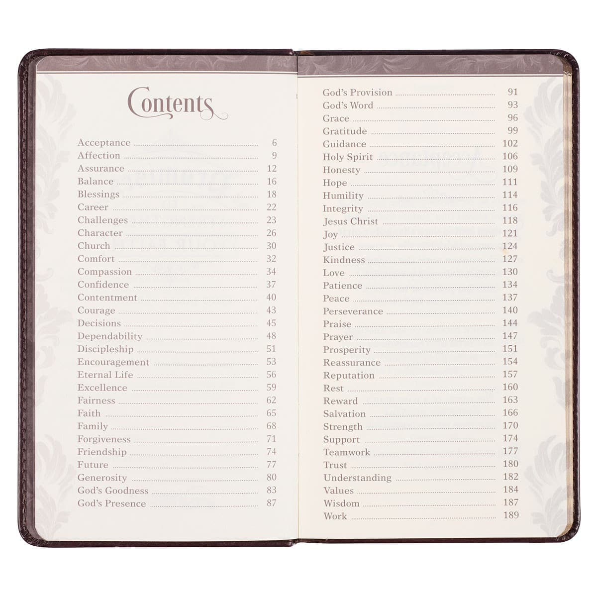 Promises to Strengthen Your Faith Brown Faux Leather Gift Book, picture 5