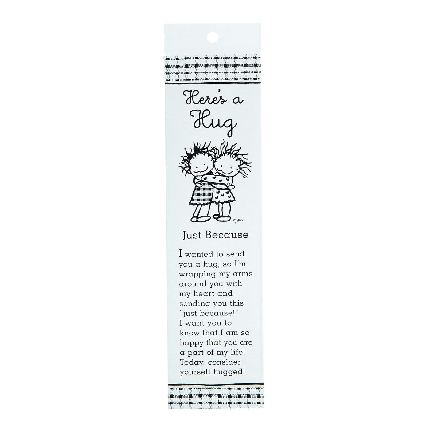 Here's A Hug Just Because Blue Mountain Arts Bookmark